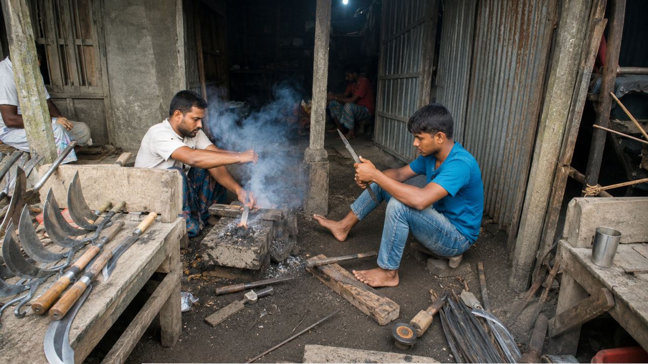  হাতুড়ির শব্দে মুখর কিশোরগঞ্জের কামারপট্টি