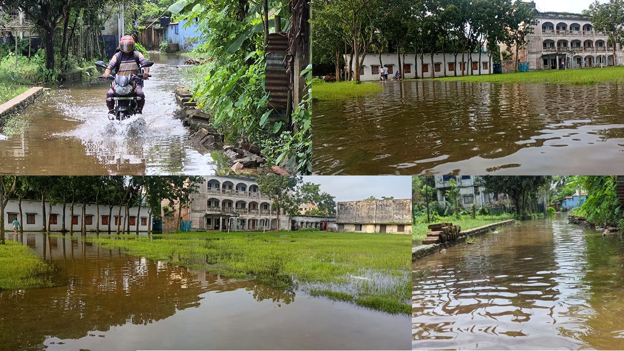কটিয়াদী পৌরসভা যেন দুর্ভোগের আরেক নাম, বেহাল সড়ক-জলাবদ্ধতায় হাহাকার